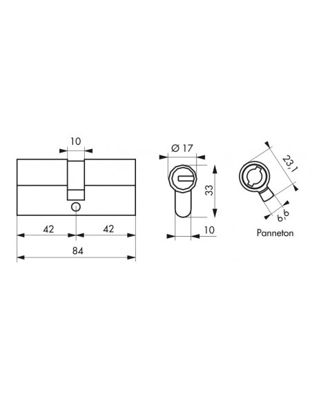 PROFILE CYL FEDERAL S - 40X40MM SN - 5 KEYS