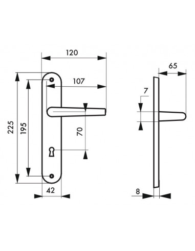 Ensemble de poignées pour porte intérieure Louis XV trou de clé, carré 7mm, entr'axes 195mm, laiton vieilli - THIRARD Ensemble de poignées pour porte intérieure Louis XV trou de clé, carré 7mm, entr'axes 195mm, laiton vieilli - THIRARD