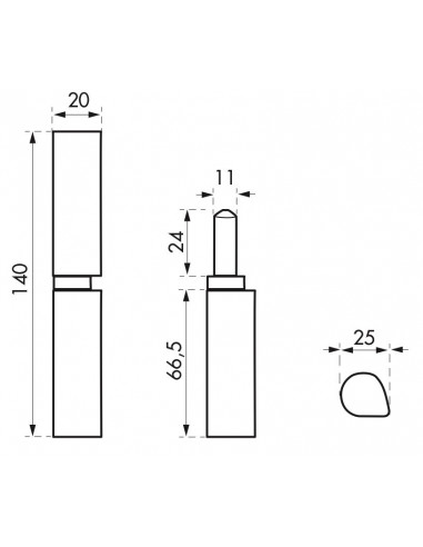 PAUMELLE A SOUDER H.140MM BUTEE A BILLES PAUMELLE A SOUDER H.140MM BUTEE A BILLES