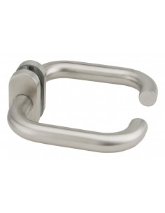 Paire de béquilles arrondies pour porte, carré 7 mm, aspect inox - THIRARD 2