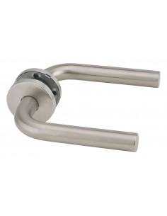 Paire de béquilles pour porte, carré 7x110mm, aspect inox - THIRARD 2