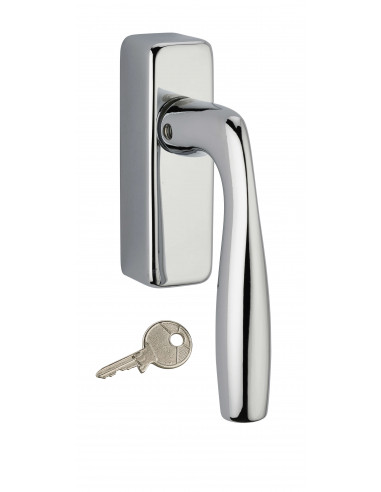 Béquille Shark pour fenêtre, chromé poli, 1 clé - THIRARD Béquille Shark pour fenêtre, chromé poli, 1 clé - THIRARD