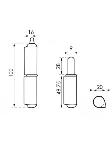 PAUMELLE A SOUDER H.100MM AVEC GRAISSEUR PAUMELLE A SOUDER H.100MM AVEC GRAISSEUR