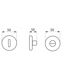Paire de rosaces Shark, trou de clé, nickelé brossé - THIRARD 2