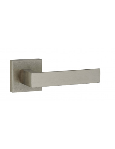 Paire de béquilles Fifty pour porte, carré 7mm, nickelé satiné - THIRARD Paire de béquilles Fifty pour porte, carré 7mm, nickelé satiné - THIRARD