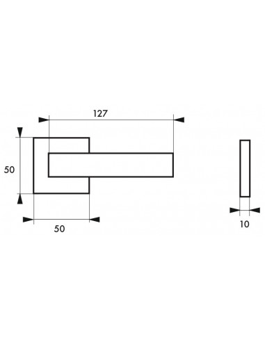 Paire de béquilles Fifty pour porte, carré 7mm, nickelé satiné - THIRARD Paire de béquilles Fifty pour porte, carré 7mm, nickelé satiné - THIRARD