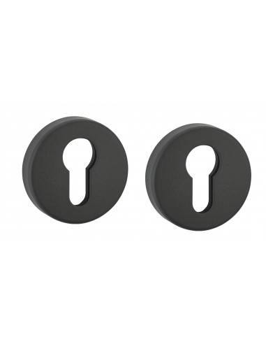Paire de rosaces, trou de cylindre, alu noir mat - THIRARD Paire de rosaces, trou de cylindre, alu noir mat - THIRARD