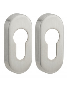 Paire de rosaces ovales pour cylindre, inox - THIRARD 2