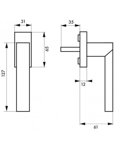 Béquille Fifty pour fenêtre, nickelé satiné mat - THIRARD Béquille Fifty pour fenêtre, nickelé satiné mat - THIRARD