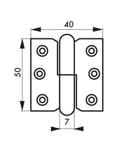 Charnière de porte intérieure, 50x40mm, acier, droite - THIRARD Charnière de porte intérieure, 50x40mm, acier, droite - THIRARD