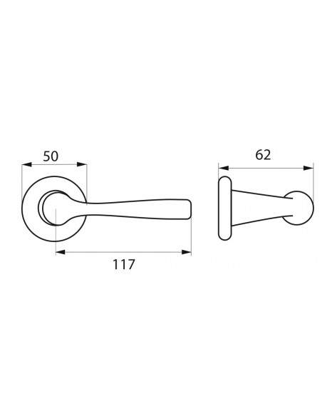 Paire de béquilles Lunar pour porte, carré 7mm, couleur F2 - THIRARD