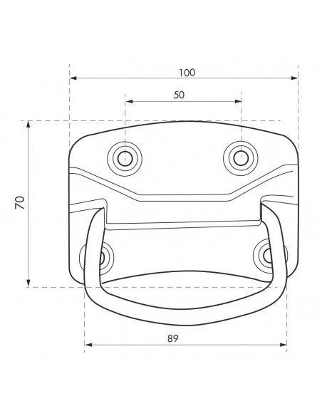 Poignée de malle, acier, zingué - THIRARD